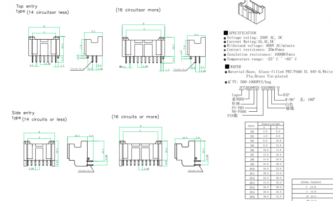 두 배 줄 4를 난입하는 인쇄 회로 기판 연결관 철사 - 32Pin