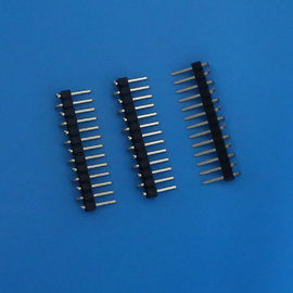 중국 Pitich 2.54mm SMT Pin 우두머리 연결관, 까만 색깔 단 하나 줄 전기 핀 커넥터 대리점