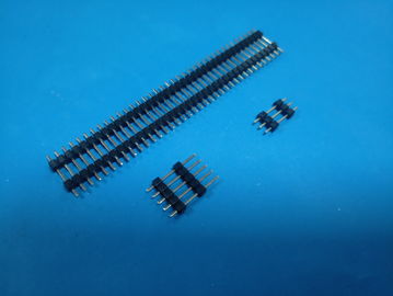 중국 2.54mm-1np 핀 헤더 커넥터 Double Row Faller H : 2.5mm, 검정색 공장